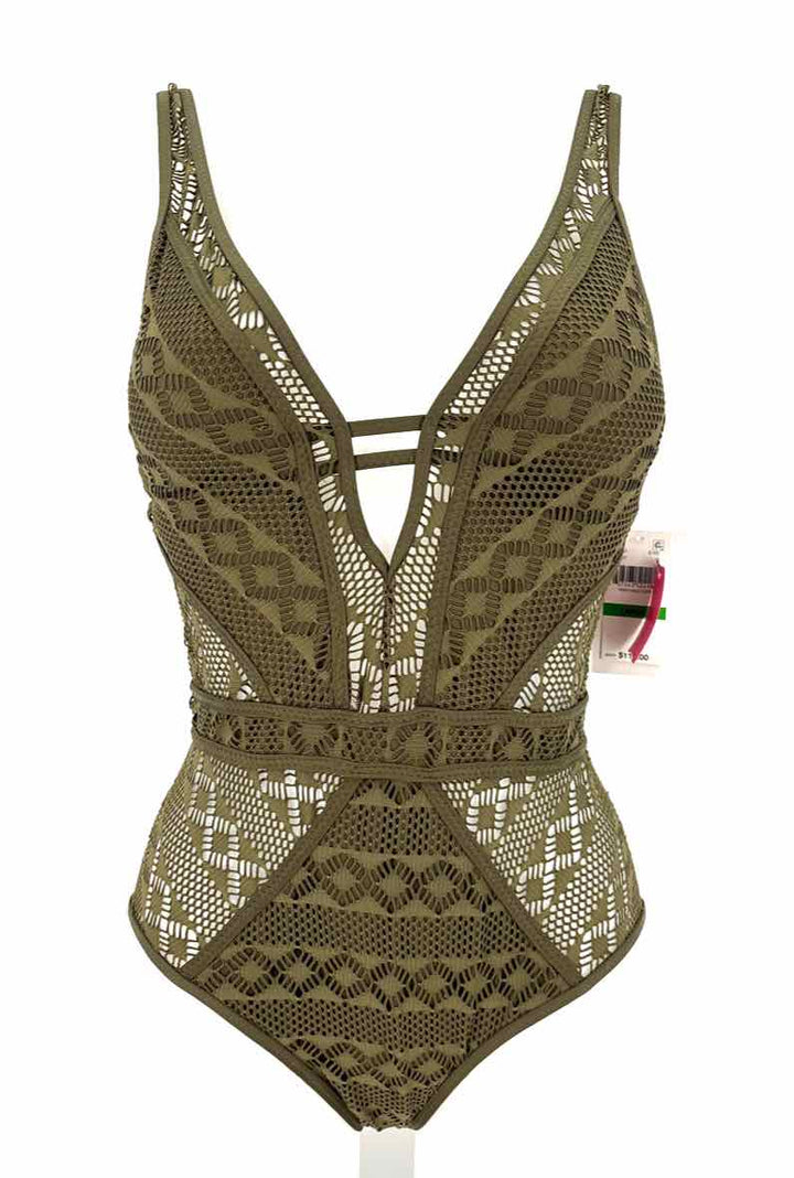 Size L B MAKOSKY Olive Crochet Swimsuit