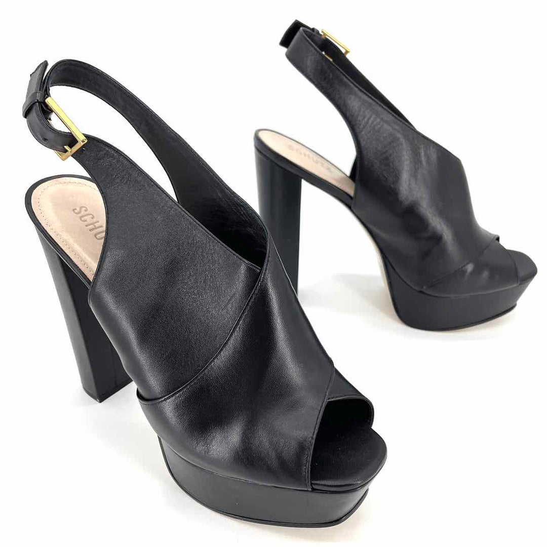 Shoe Size 11 SCHUTZ Black Leather Heels