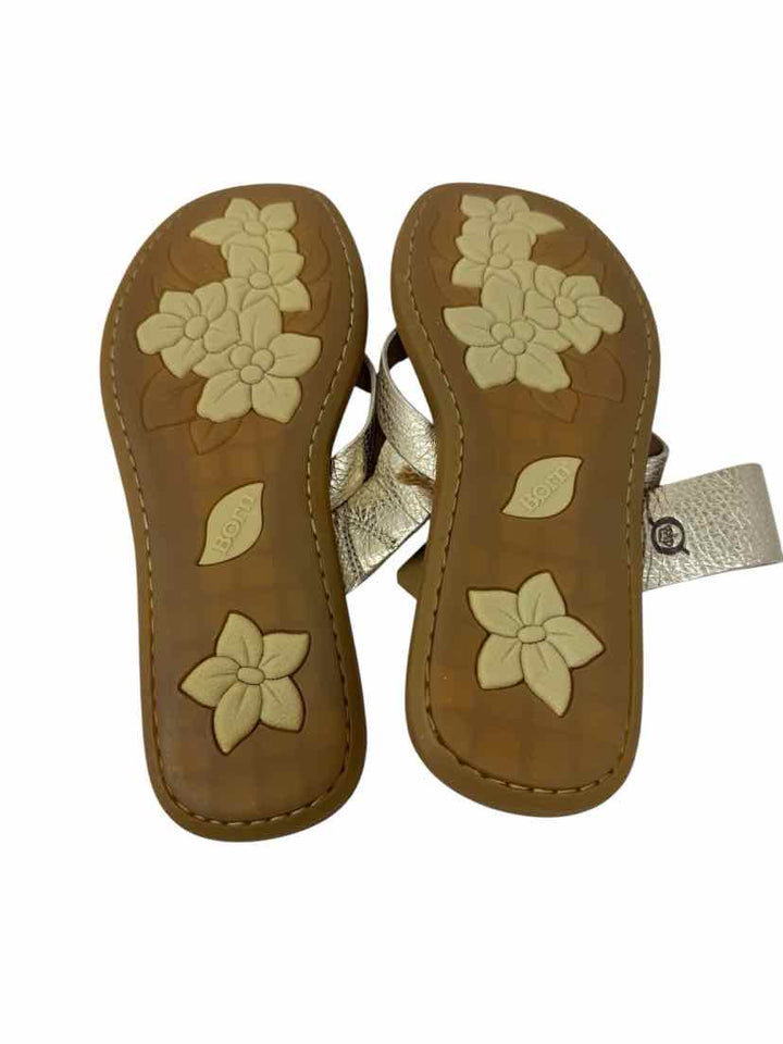 Shoe Size 9 Born Gold Leather Sandals