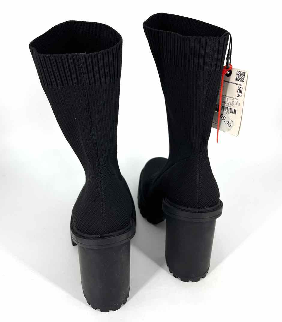 Shoe Size 8 ZARA Black Knit Boots