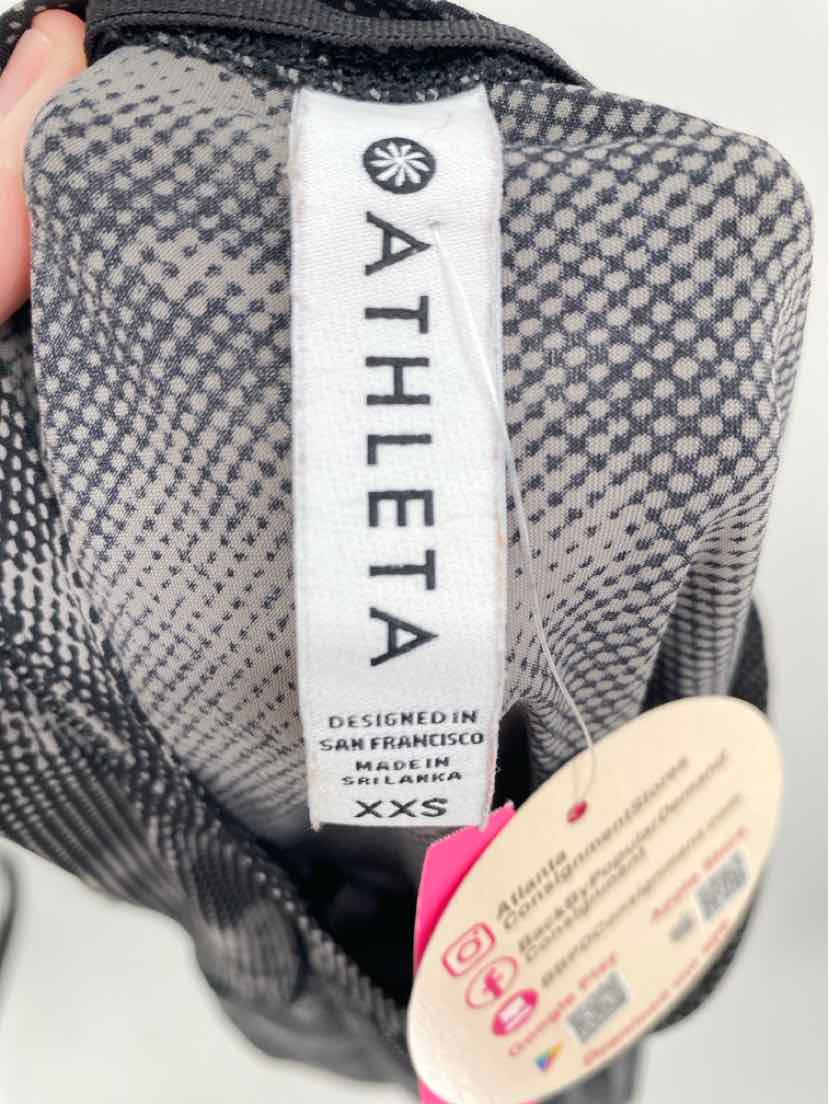 Size XXS Athleta Black Print Shirt