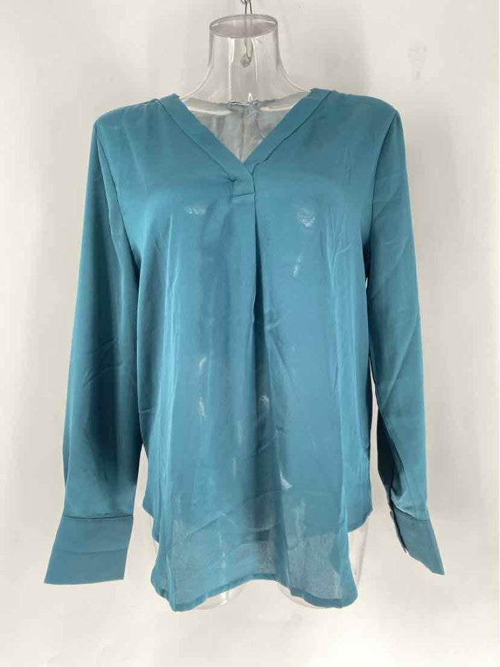 Size L Ann Taylor Green Silk Shirt