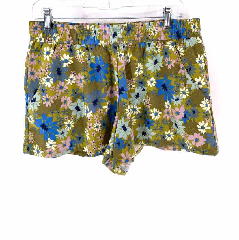 Size L TOAD & CO Green Print Shorts