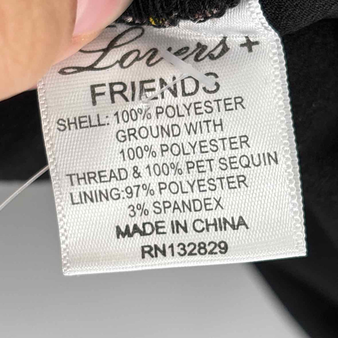 Size M LOVERS & FRIENDS Black Sequined Dress