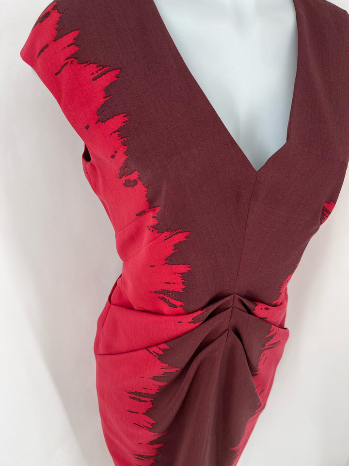 Size 6 LELA ROSE Burgundy Luxury - Dress