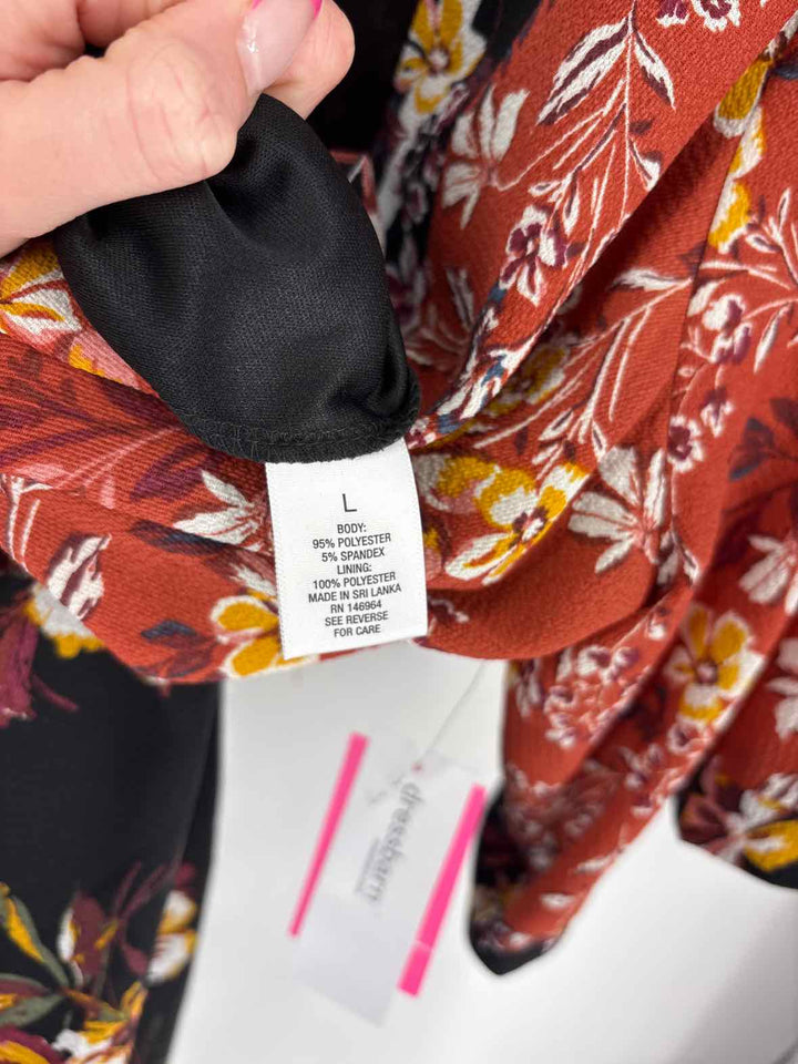 Size L Roz & Ali ORANGE PRINT Romper