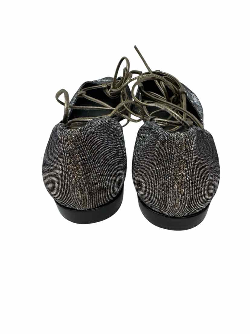 Shoe Size 10 Stuart Weitzman Silver Flats