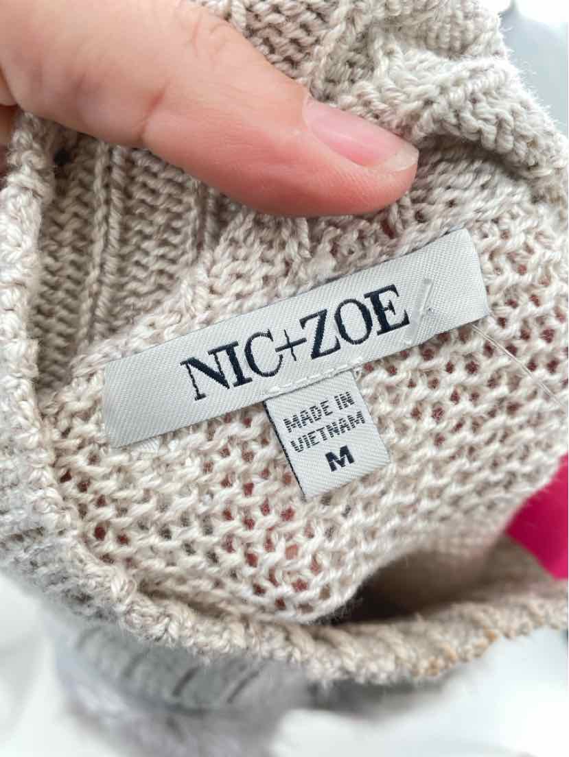 Size M NIC + ZOE Tan Knit Sweater