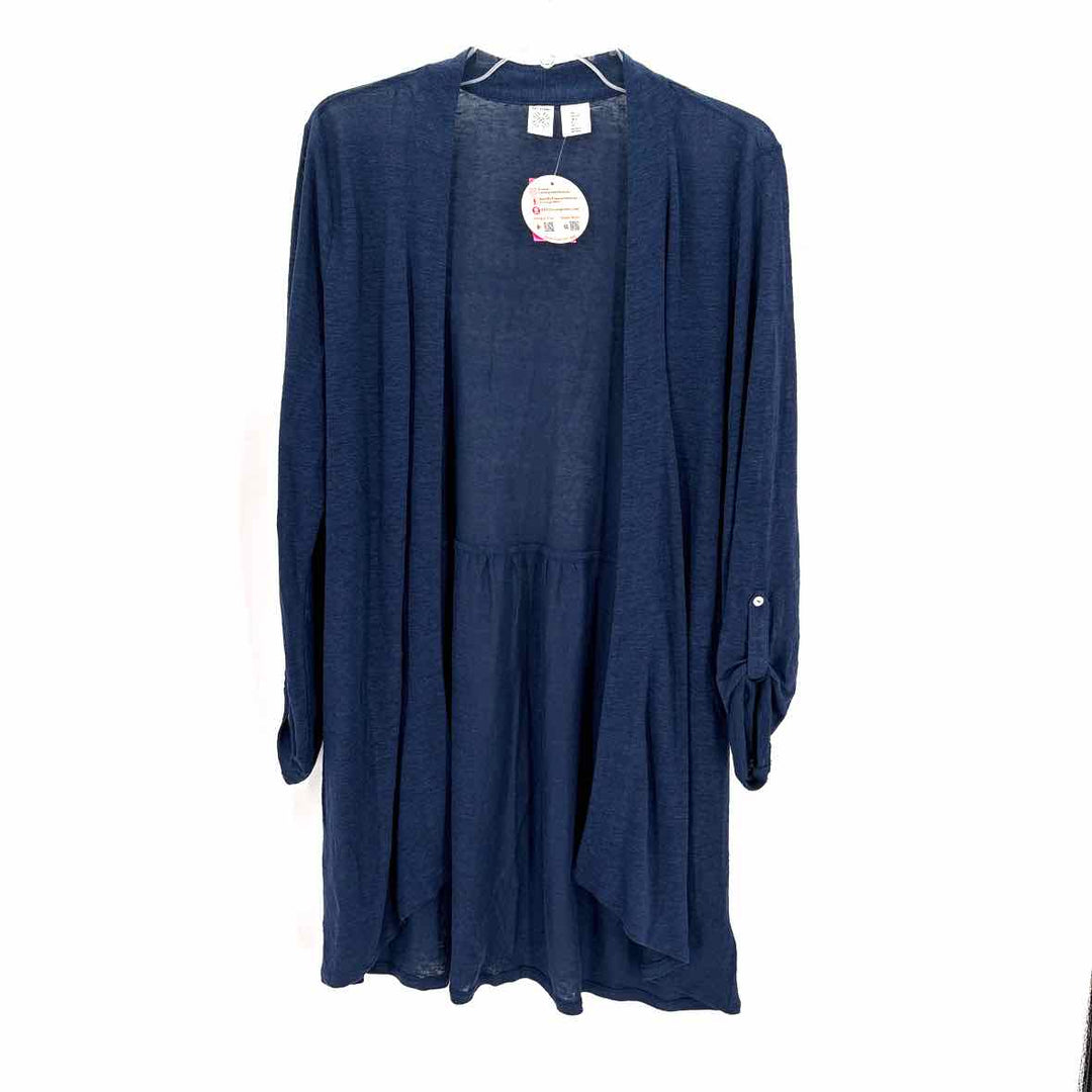Size L Navy Linen Cardigan