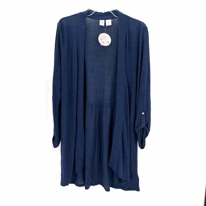 Size L Navy Linen Cardigan