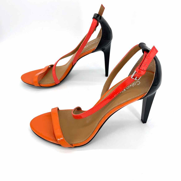 Shoe Size 7.5 Calvin Klein Orange Patent Sandals