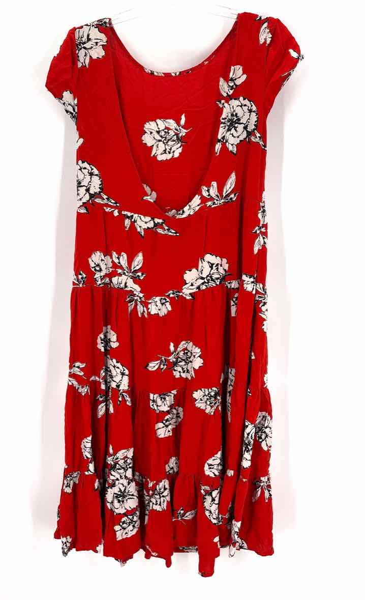 Size XS FREE PEOPLE Red Print Dress