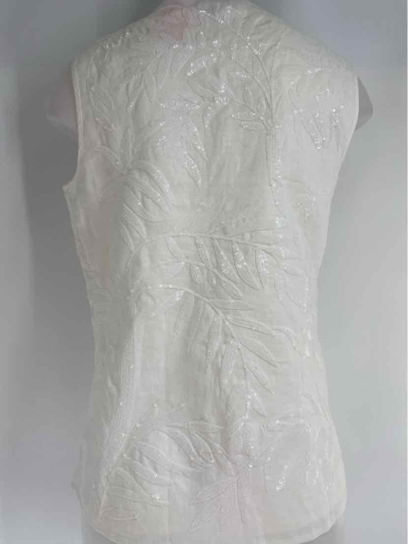 Size 8P Talbots Ivory Linen Shirt