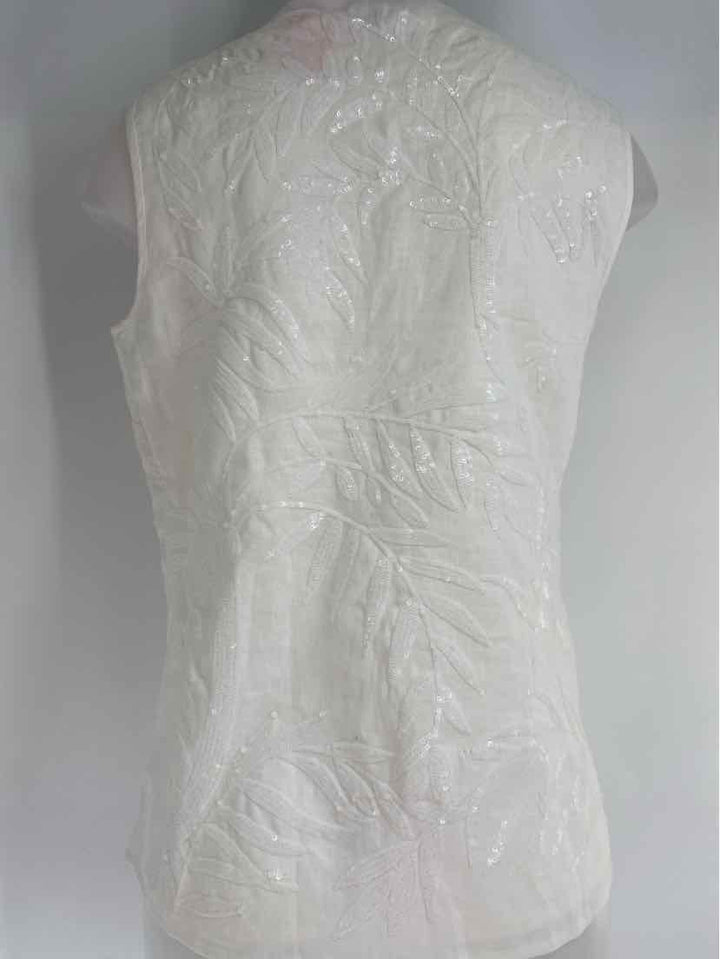 Size 8P Talbots Ivory Linen Shirt