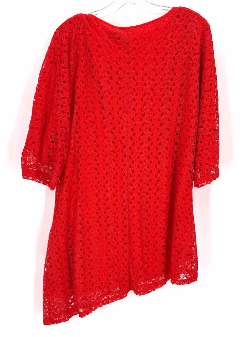 Size 2X NEW DIRECTION Red Lace Dress