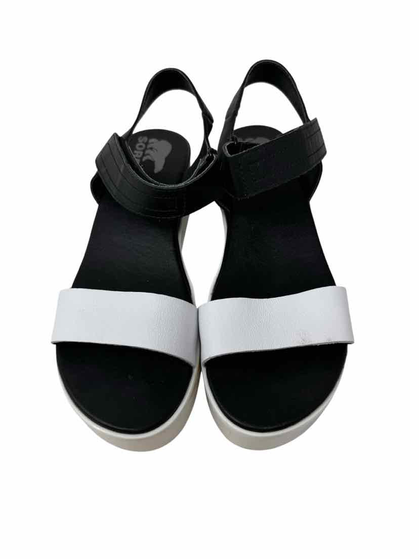Shoe Size 8 Sorel Black/White Sandals