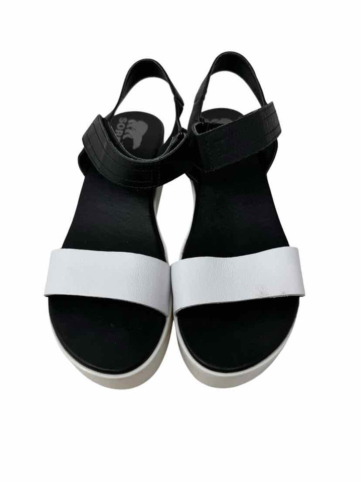 Shoe Size 8 Sorel Black/White Sandals