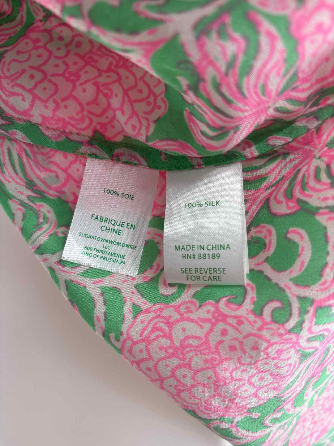 Size M Lilly Pulitzer Green Print Shirt