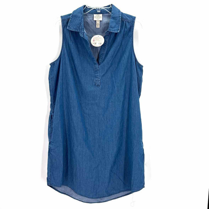 Size L ST JOHNS BAY Blue Chambray Dress