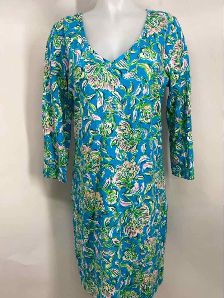Size L Lilly Pulitzer Blue Print Dress