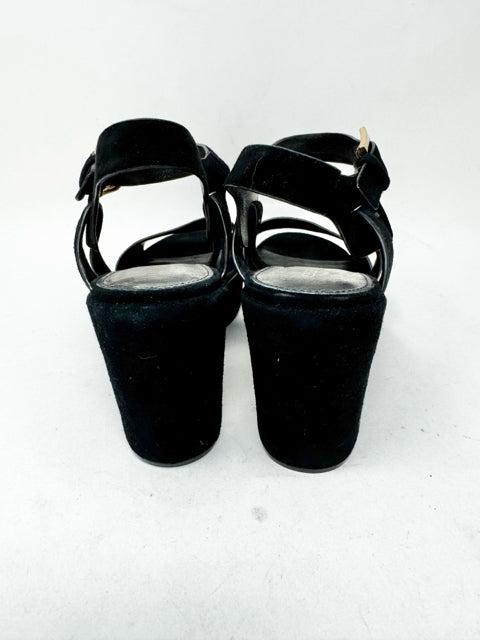 Shoe Size 8.5 Black Velour Sandals