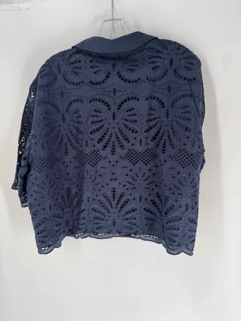 Size XL Talbots Navy Lace Shirt