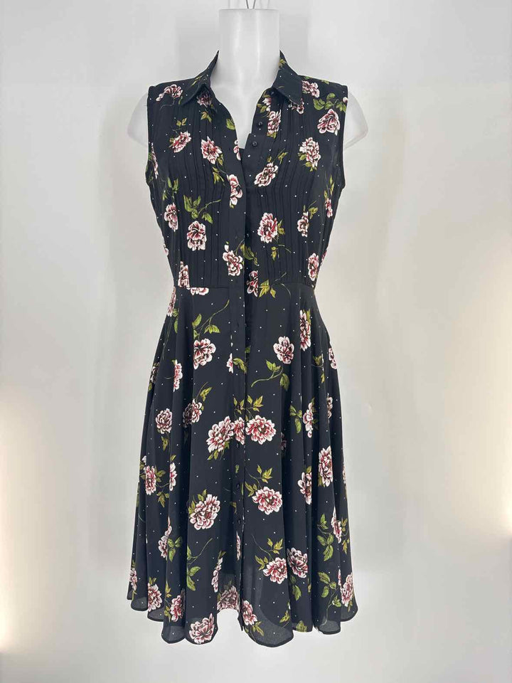 Size 4 NANETTE LEPORE Black Print Dress