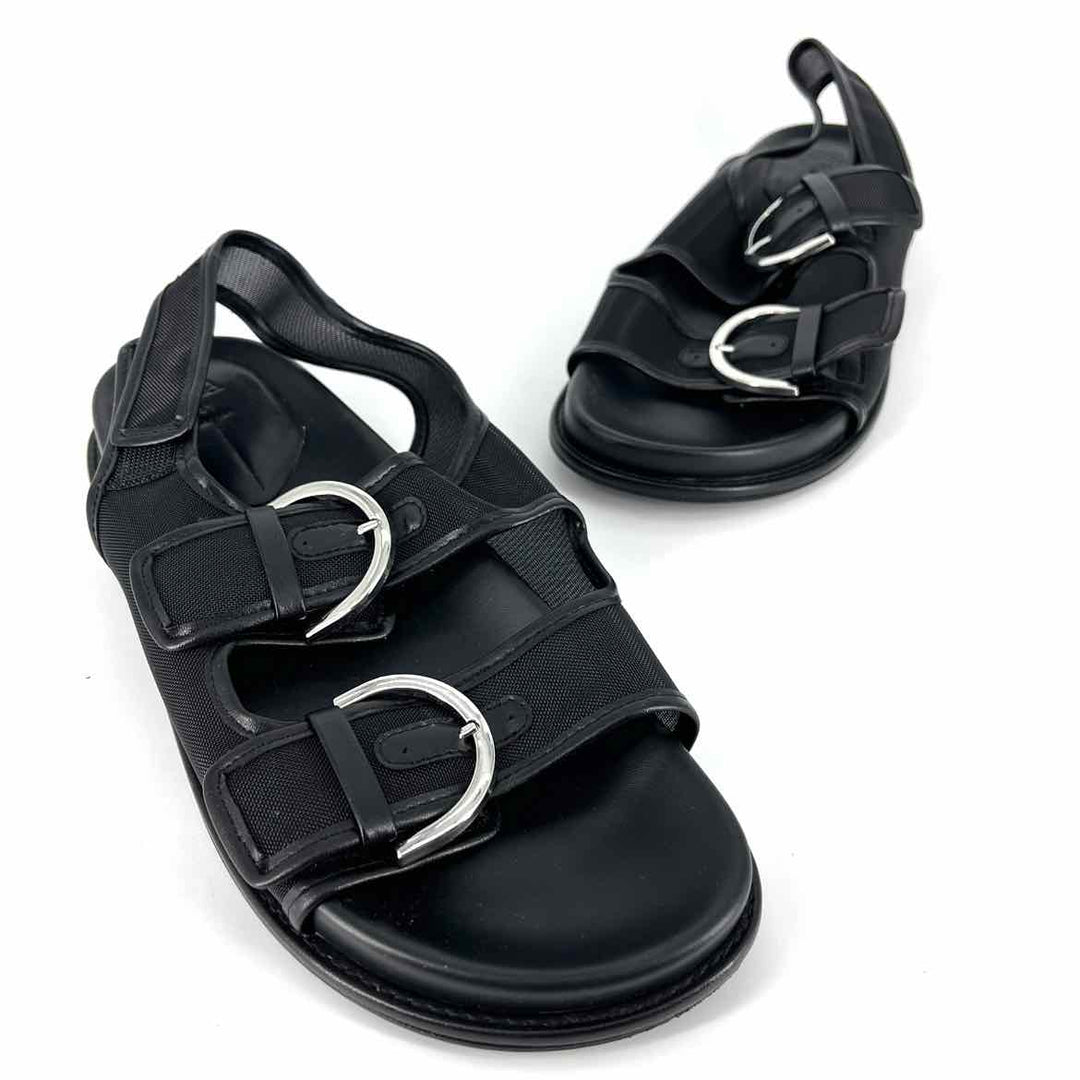 Shoe Size 41 ZARA Black Faux Leather Sandals