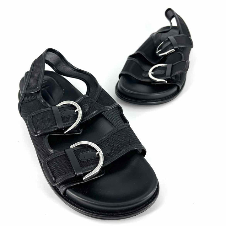 Shoe Size 41 ZARA Black Faux Leather Sandals