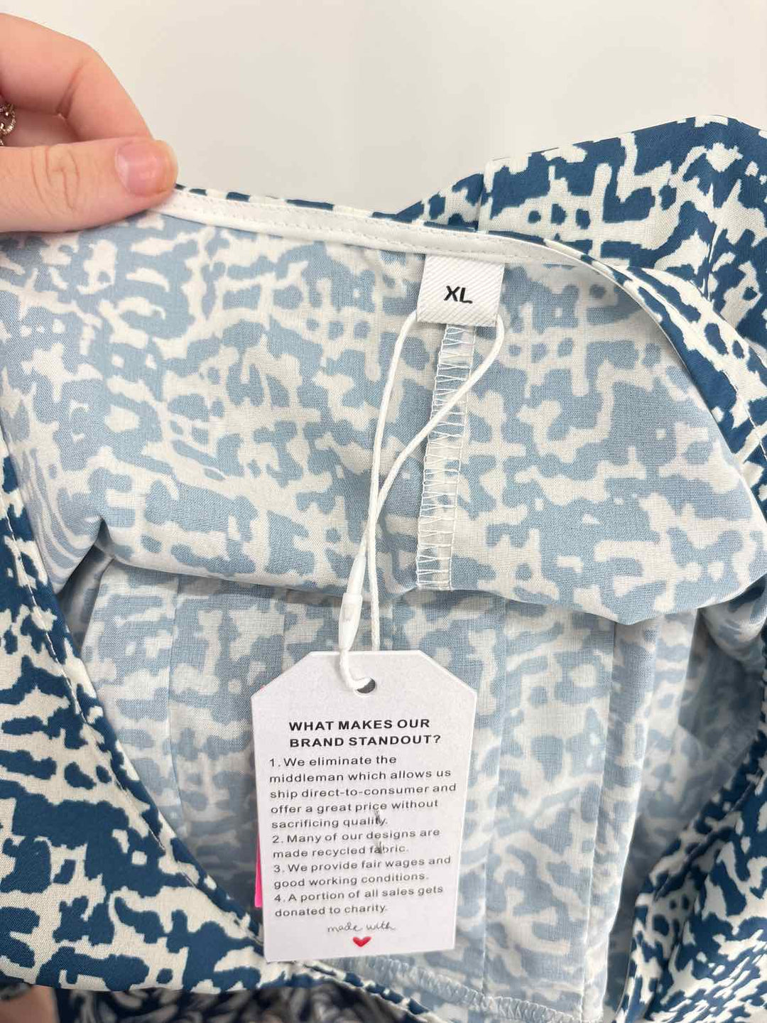Size XL Blue Print Dress