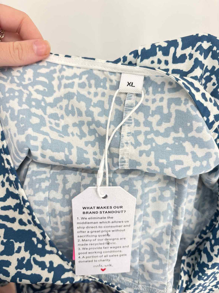 Size XL Blue Print Dress