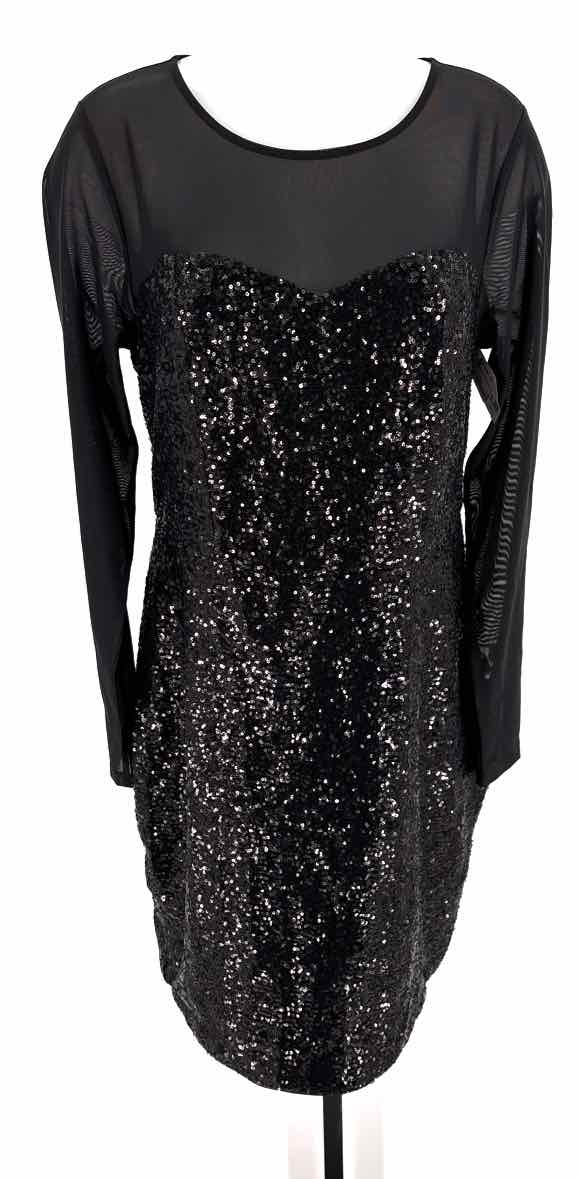 Size XL Forever 21 Black Mesh Sequined Dress