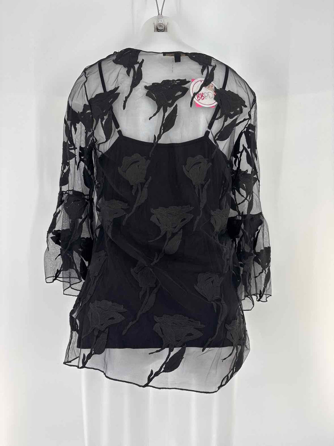 Size M ALBERTO MAKALI Black Lace Shirt
