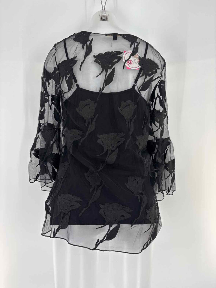 Size M ALBERTO MAKALI Black Lace Shirt