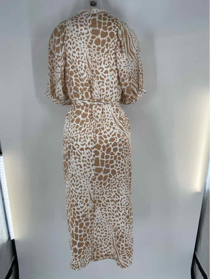 Size S Ann Taylor Brown Print Dress