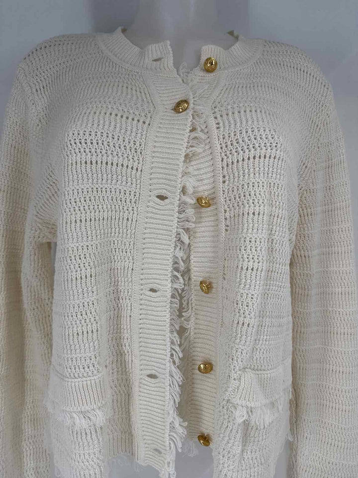 Size L KOBI HALPERIN Ivory Knit Cardigan