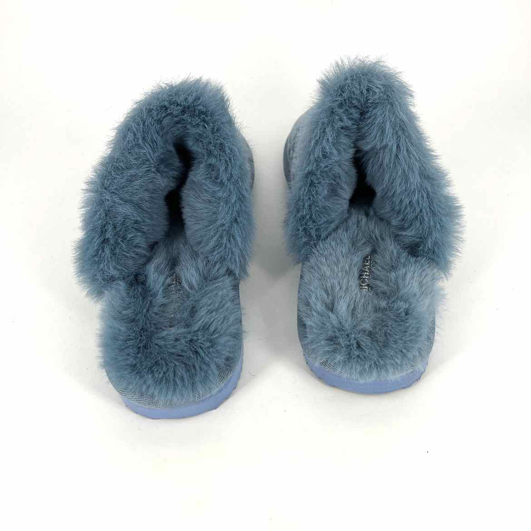 Michael Kors Blue Faux Fur Slippers