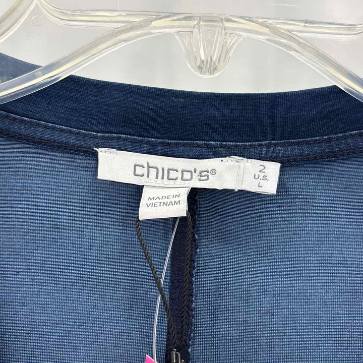 Size L Chico's Navy Cotton Knit Shirt