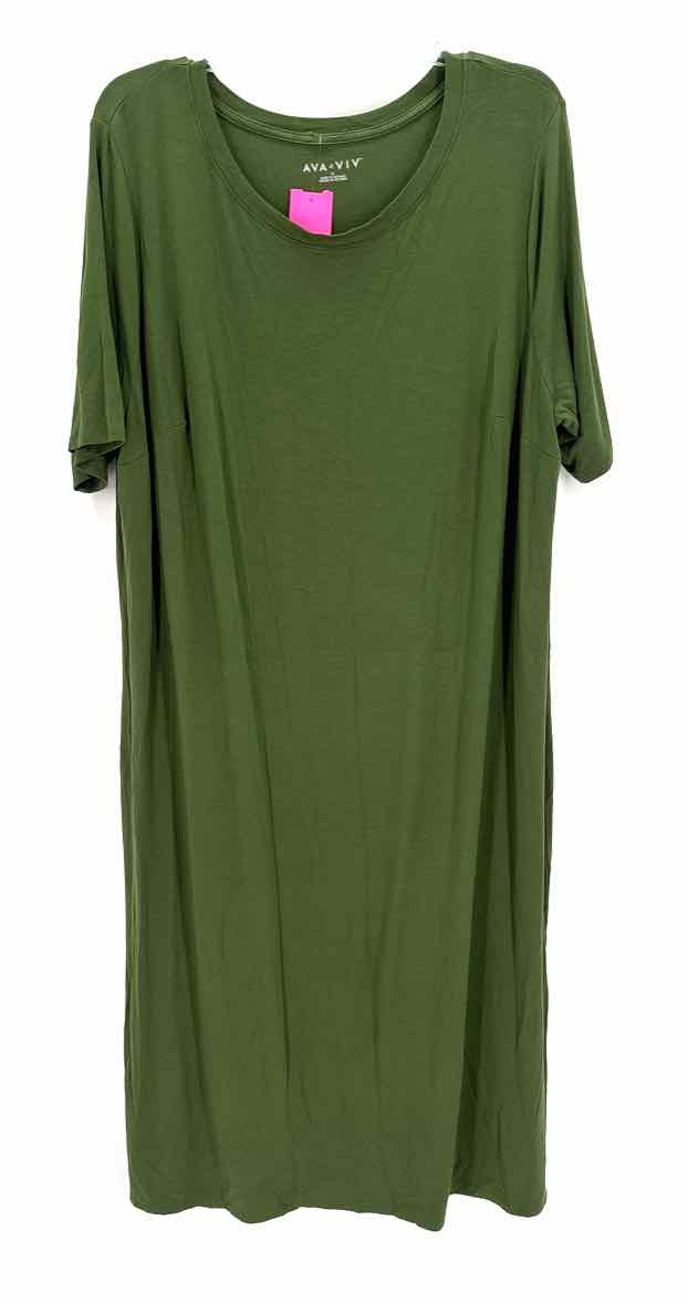 Size 2X AVA & VIV Green Dress