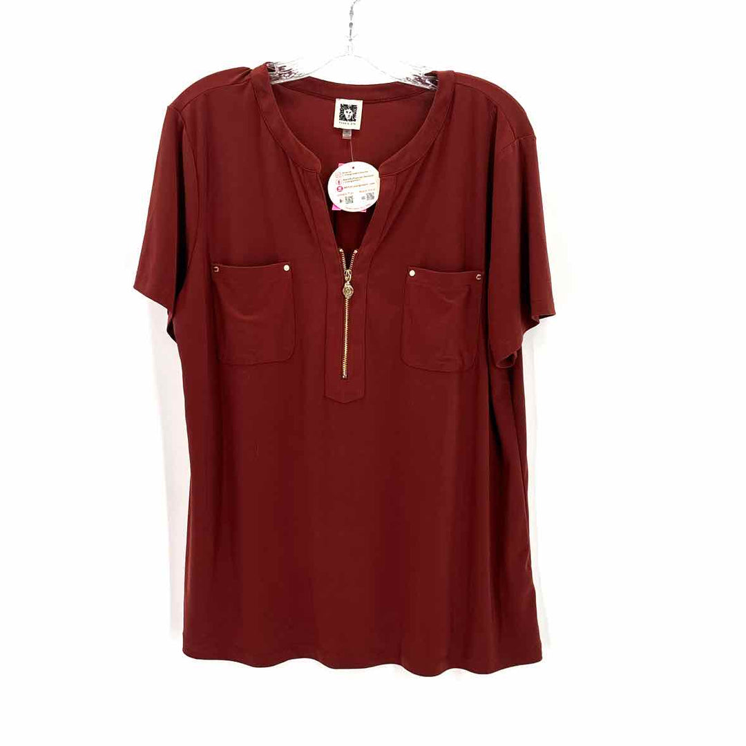 Size XL Anne Klein Rust Knit Shirt