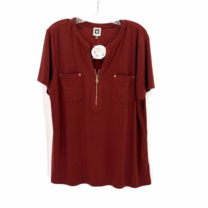 Size XL Anne Klein Rust Knit Shirt