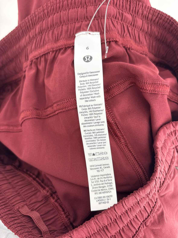 Size 6 Lululemon Burgundy Pants
