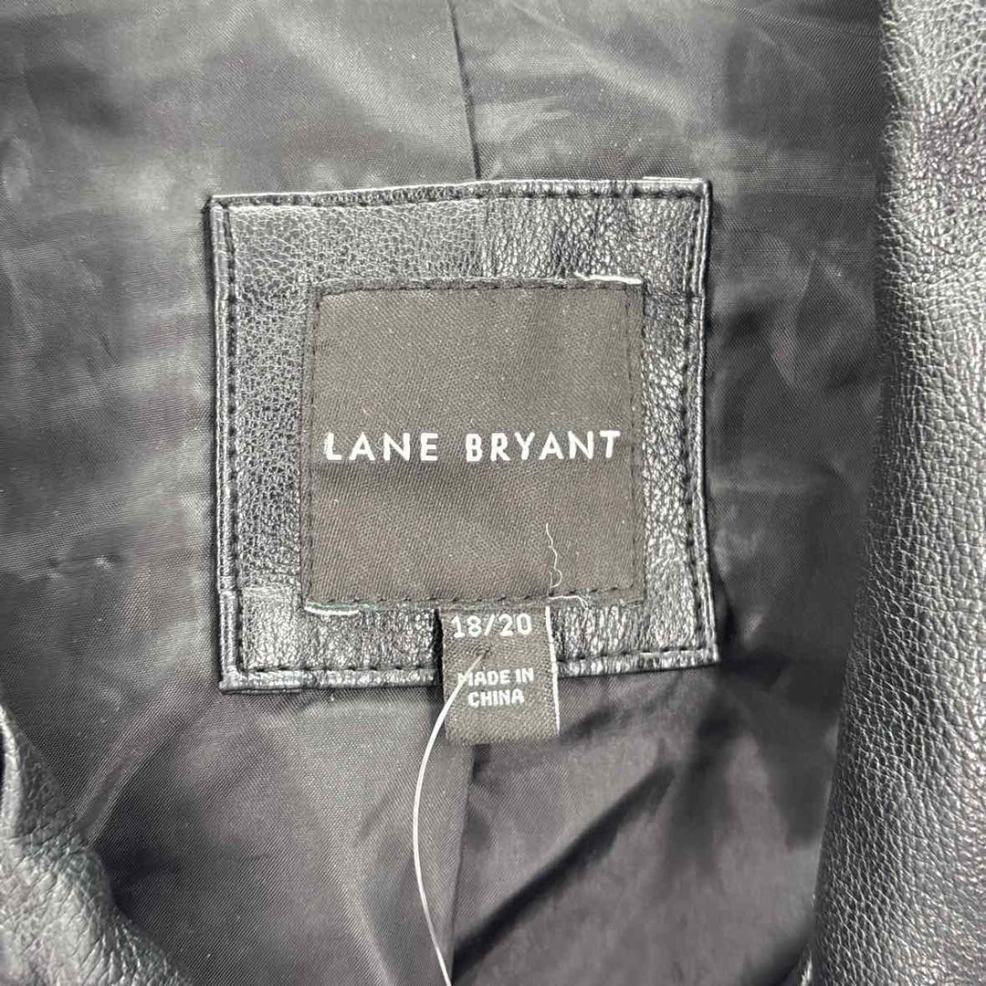 Size 18/20 LANE BRYANT Black Faux Leather Jacket