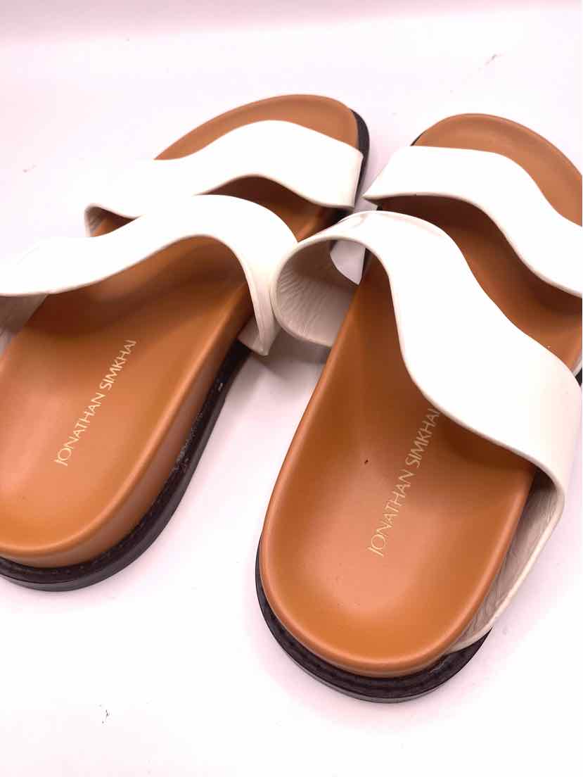 Shoe Size 39 JONATHAN SIMKHAI Ivory Leather Sandals