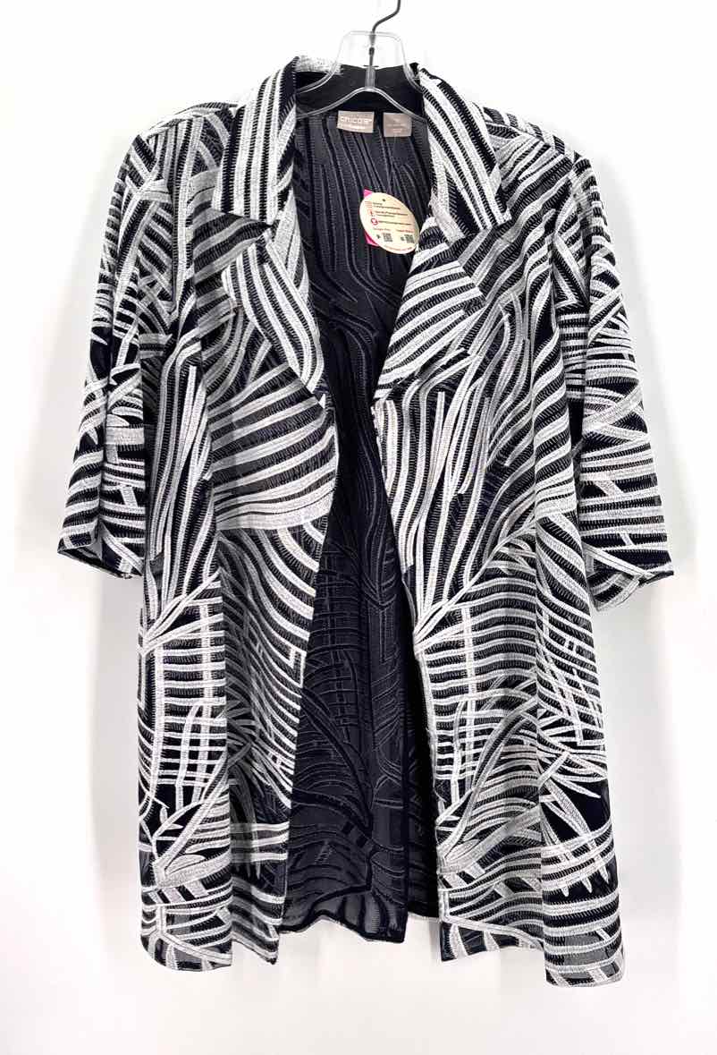 Size L Chico's Navy Mesh Jacket