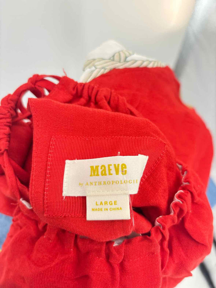 Size L MAEVE Red Print Dress