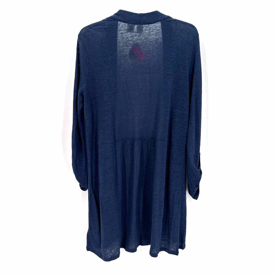 Size L Navy Linen Cardigan