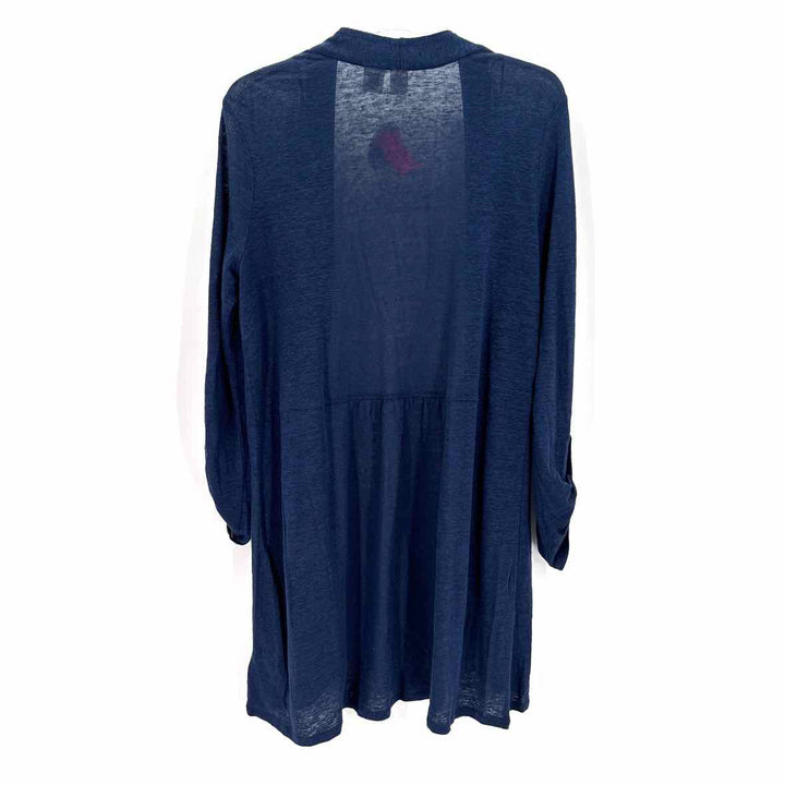 Size L Navy Linen Cardigan