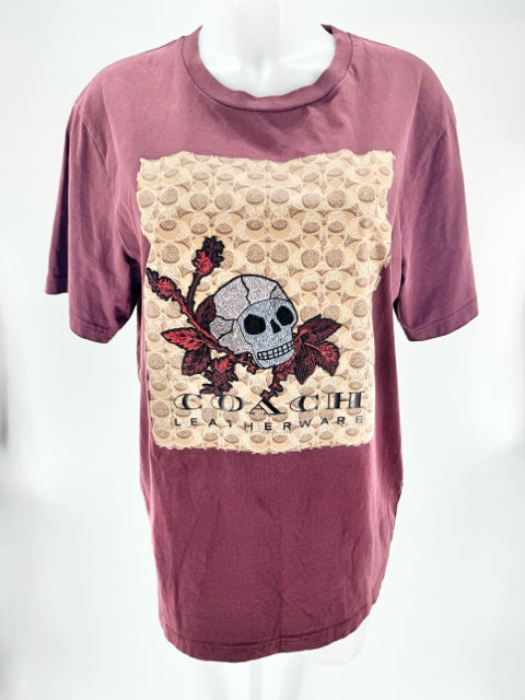 Size L Coach Burgundy Cotton Shirt