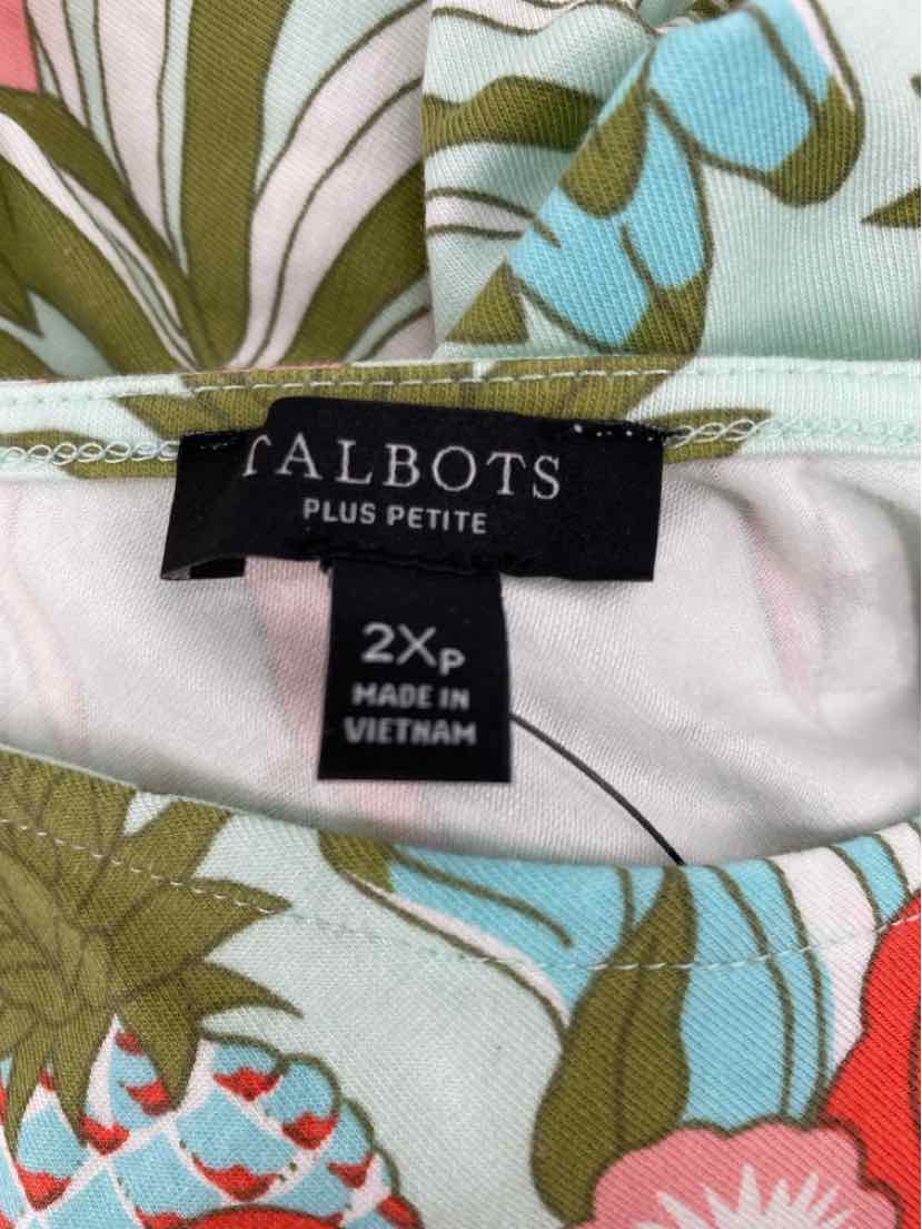 Size 2X Talbots Teal Cotton Dress